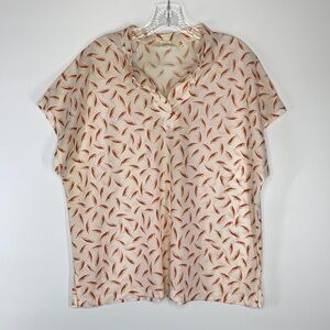 Vintage Lady Devon Orange & White Blouse Size 40 XL